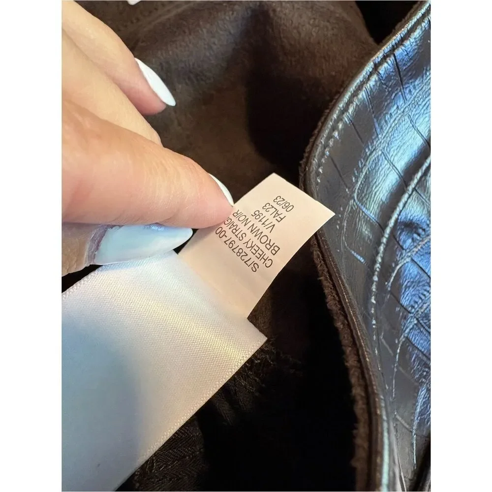 GAP High Rise Vegan Croc Leather Cheeky Straight Pants 32 14 Long Tall NWT